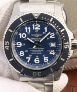 Replica Breitling SuperOcean  II 44mm GF Blue Dial SS Bracelet A2824