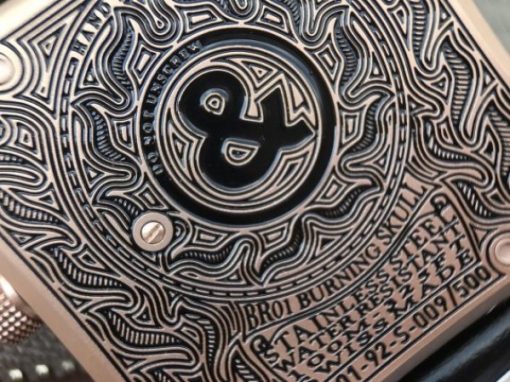 Replica Bell & Ross Bell & Ross BR01 RG Burning Skull Tattoo Watch RG Dial Leather Strap MIYOTA 9015 - Image 15