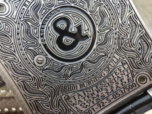 Replica Bell & Ross BR01 Burning Skull Tattoo Watch Antique Dial  Black Leather Strap MIYOTA 9015 - Image 15