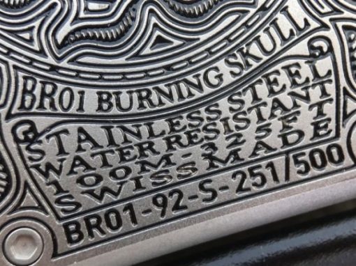 Replica Bell & Ross BR01 Burning Skull Tattoo Watch Silver Dial Black Leather Strap MIYOTA 9015 - Image 11
