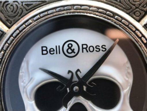Replica Bell & Ross BR01 Silver Case Burning Skull Tattoo Watch Silver Dial Leather Strap MIYOTA 9015 - Image 4