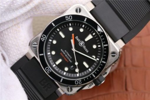 Replica Bell & Ross BR 03-92 Diver SS Black Dial Rubber Strap MIYOTA 9015 - Image 2