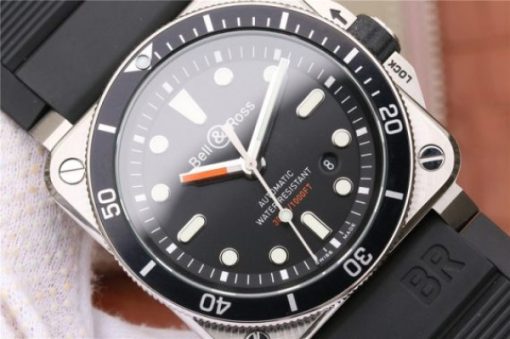 Replica Bell & Ross BR 03-92 Diver SS Black Dial Rubber Strap MIYOTA 9015 - Image 3