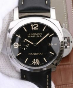 Replica Panerai PAM498 VSF Black Dial Leather Strap P.9000