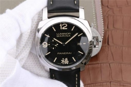 Replica Panerai PAM498 VSF Black Dial Leather Strap P.9000
