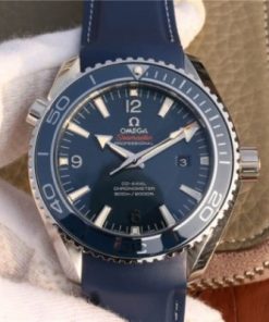 Replica Omega Planet Ocean Professional Blue Liquidmetal Bezel 45mm OMF Rubber Strap A8500