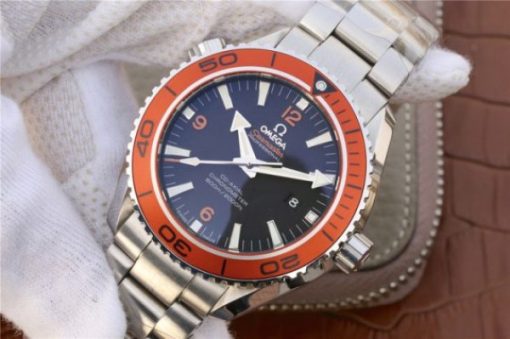 Replica Omega Planet Ocean Professional Orange Bezel 45mm OMF SS Bracelet A8500 - Image 2