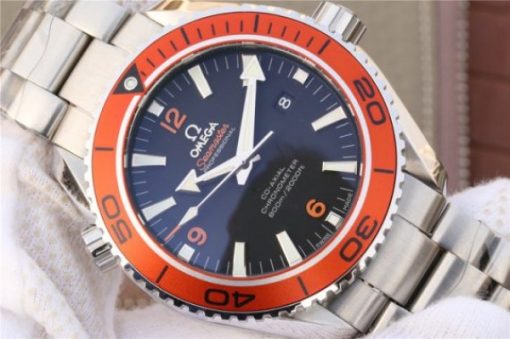Replica Omega Planet Ocean Professional Orange Bezel 45mm OMF SS Bracelet A8500 - Image 3