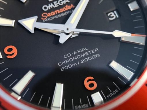 Replica Omega Planet Ocean Professional Orange Bezel 45mm OMF SS Bracelet A8500 - Image 5