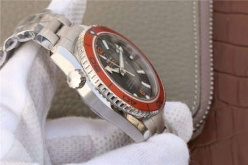 Replica Omega Planet Ocean Professional Orange Bezel 45mm OMF SS Bracelet A8500 - Image 6