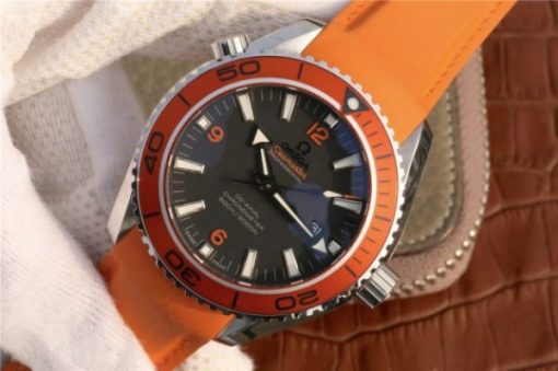 Replica Omega Planet Ocean Professional Orange Bezel 45mm OMF Rubber Strap A8500 - Image 2