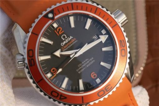 Replica Omega Planet Ocean Professional Orange Bezel 45mm OMF Rubber Strap A8500 - Image 3