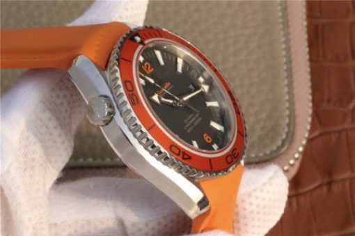 Replica Omega Planet Ocean Professional Orange Bezel 45mm OMF Rubber Strap A8500 - Image 6
