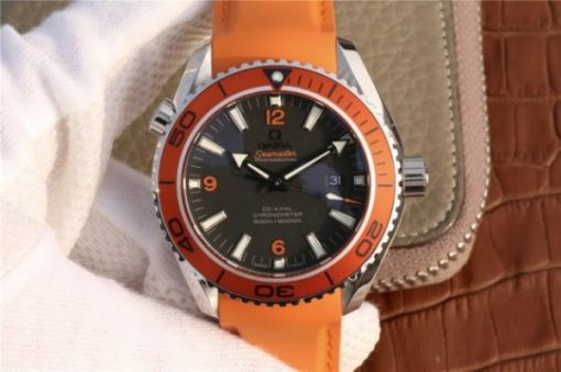 Replica Omega Planet Ocean Professional Orange Bezel 45mm OMF Rubber Strap A8500