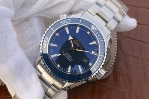 Replica Omega Planet Ocean Professional Blue Liquidmetal Bezel 45mm OMF SS Bracelet A8500 - Image 2