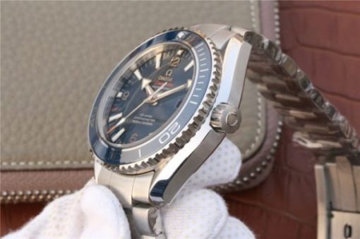 Replica Omega Planet Ocean Professional Blue Liquidmetal Bezel 45mm OMF SS Bracelet A8500 - Image 7