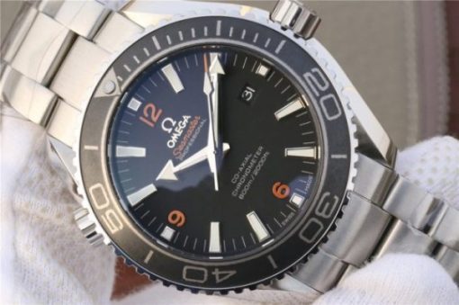Replica Omega Planet Ocean Professional Ceramic Bezel 45mm OMF Orange Marker SS Bracelet A8500 - Image 3