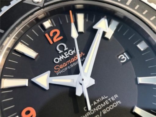 Replica Omega Planet Ocean Professional Ceramic Bezel 45mm OMF Orange Marker SS Bracelet A8500 - Image 4