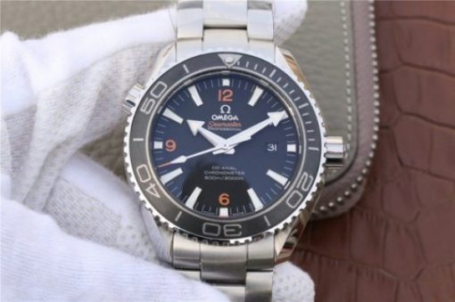 Replica Omega Planet Ocean Professional Ceramic Bezel 45mm OMF Orange Marker SS Bracelet A8500