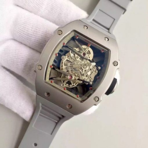 Replica Richard Mille RM027 SS Skeleton Dial Gray Rubber Strap 6T51 - Image 2