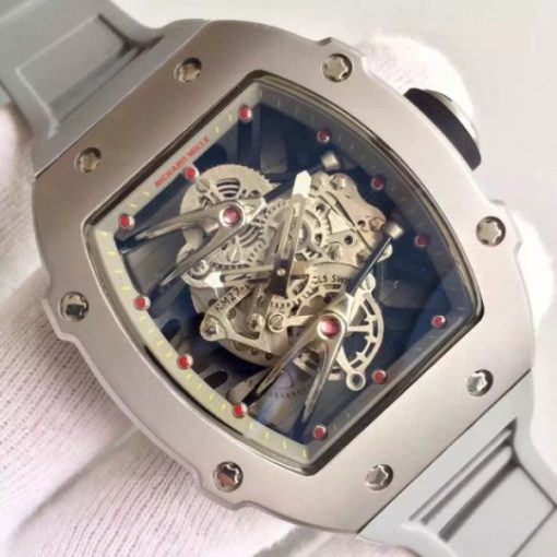 Replica Richard Mille RM027 SS Skeleton Dial Gray Rubber Strap 6T51 - Image 3