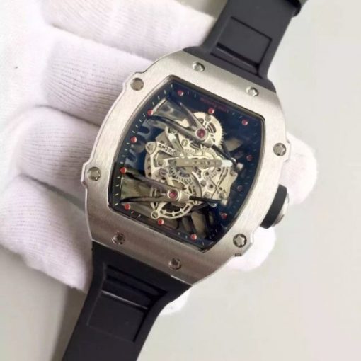 Replica Richard Mille RM027 SS Skeleton Dial Black Rubber Strap 6T51 - Image 2