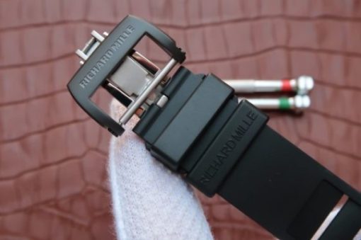 Replica Richard Mille RM055 Black Ceramic Red Inner Bezel Skeleton Dial Black Rubber Strap MIYOTA8215 - Image 7