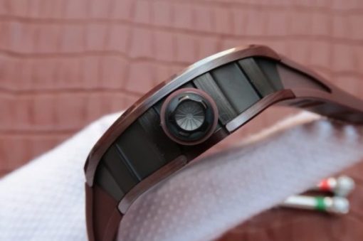 Replica Richard Mille RM055 Brown Ceramic Brown Inner Bezel Skeleton Dial Brown Rubber Strap MIYOTA8215 - Image 4