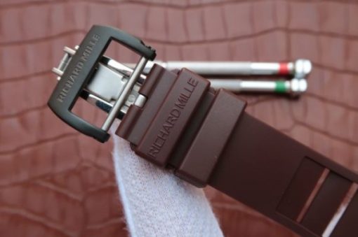 Replica Richard Mille RM055 Brown Ceramic Brown Inner Bezel Skeleton Dial Brown Rubber Strap MIYOTA8215 - Image 7