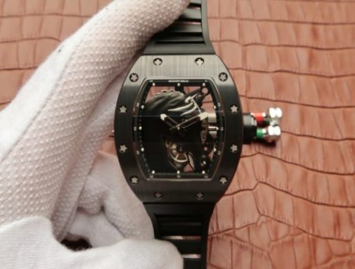 Replica Richard Mille RM52-02 Horse Unique Piece Real Ceramic Black Rubber Strap MIYOTA8215