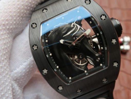 Replica Richard Mille RM52-02 Horse Unique Piece Real Ceramic Black Rubber Strap MIYOTA8215 - Image 3