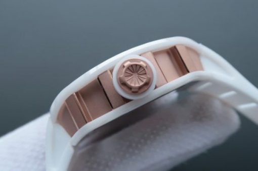Replica Richard Mille RM052 White Ceramic Gold Skull Dial White Rubber Strap MIYOTA8215 - Image 3
