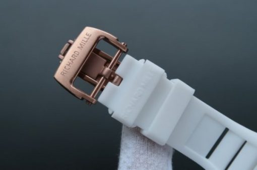 Replica Richard Mille RM052 White Ceramic Gold Skull Dial White Rubber Strap MIYOTA8215 - Image 7