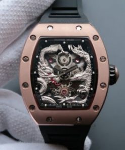 Replica Richard Mille RM057 Dragon Phoenix RG Case SS Dragon Dial Black Rubber Strap
