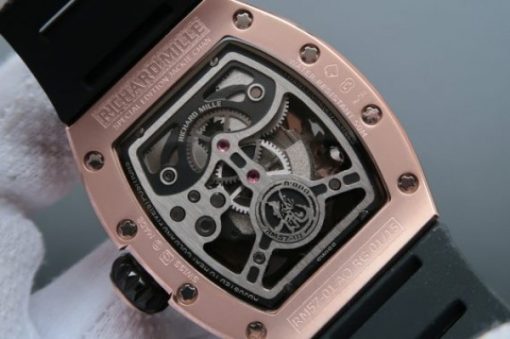 Replica Richard Mille RM057 Dragon Phoenix RG Case Diamonds Bezel RG Dial Black Rubber Strap - Image 5