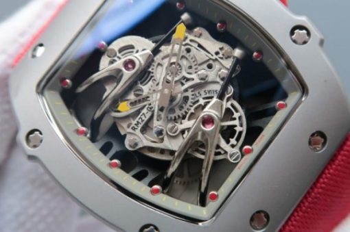 Replica Richard Mille RM027 SS Skeleton Dial Gray Inner Bezel Red Nylon Strap 6T51 - Image 2