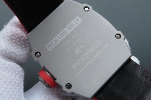 Replica Richard Mille RM027 SS Skeleton Dial Gray Inner Bezel Red Nylon Strap 6T51 - Image 5