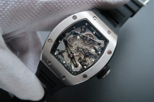 Replica Richard Mille RM038 SS Black Inner Bezel Skeleton Dial Black Rubber Strap Jap Quartz - Image 2