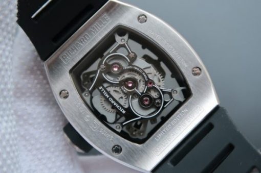 Replica Richard Mille RM038 SS Black Inner Bezel Skeleton Dial Black Rubber Strap Jap Quartz - Image 6