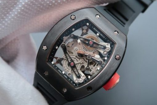 Replica Richard Mille RM038 RG Black Inner Bezel Skeleton Dial Black Rubber Strap Jap Quartz - Image 2