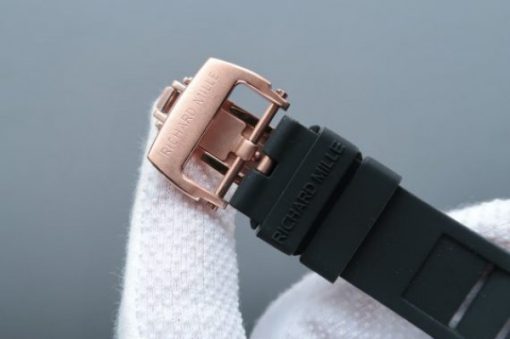 Replica Richard Mille RM038 RG Black Inner Bezel Skeleton Dial Black Rubber Strap Jap Quartz - Image 7