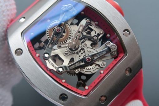 Replica Richard Mille RM038 SS Red Inner Bezel Skeleton Dial Red Rubber Strap Jap Quartz - Image 3
