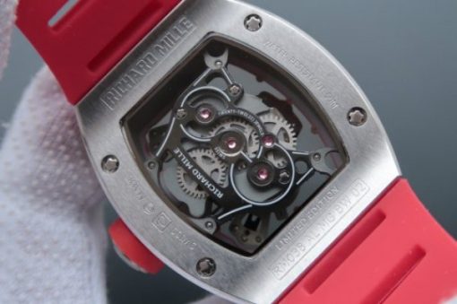 Replica Richard Mille RM038 SS Red Inner Bezel Skeleton Dial Red Rubber Strap Jap Quartz - Image 6