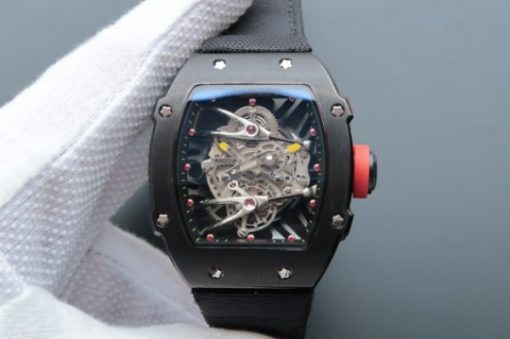 Replica Richard Mille RM027-2 PVD Skeleton Dial Black Nylon Strap 6T51