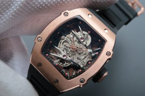 Replica Richard Mille RM027 RG Skeleton Dial Black Rubber Strap 6T51 - Image 2