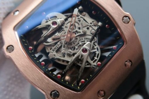 Replica Richard Mille RM027 RG Skeleton Dial Black Rubber Strap 6T51 - Image 3