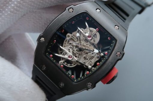 Replica Richard Mille RM027 PVD Skeleton Dial Black Rubber Strap 6T51 - Image 2