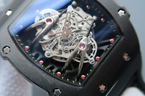 Replica Richard Mille RM027 PVD Skeleton Dial Black Rubber Strap 6T51 - Image 3