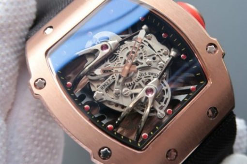Replica Richard Mille RM027 RG Skeleton Dial Black Nylon Strap 6T51 - Image 2