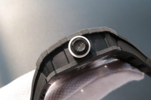 Replica Richard Mille RM035 Rafael Nadal Forge Carbon Titanium Case KVF Skeleton Dial White Rubber Strap MIYOTA8215 - Image 4